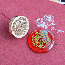 Load image into Gallery viewer, 25mm Merry Christmas Wax Seal Stamps Santa Claus Deer Gift Snowman Sealing Stamp Head For Xmas Scrapbooking