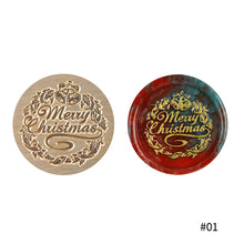 Load image into Gallery viewer, 25mm Merry Christmas Wax Seal Stamps Santa Claus Deer Gift Snowman Sealing Stamp Head For Xmas Scrapbooking