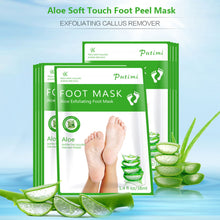 Load image into Gallery viewer, 2Pcs=1Pair Aloe Peeling Foot Mask Feet Mask Exfoliating Socks for Pedicure Cutin Removal Anti Crack Heel Remove Skin Foot Patch