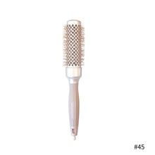 Load image into Gallery viewer, Ceramic Aluminum Tube Roller Comb Nylon Needle Curling Hair Comb Hairdressing Styling Comb Creative Blowing Cylinder Comb