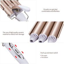 Load image into Gallery viewer, Professional Hair Tools Curling Iron Egg Roll Head Curling Iron Ceramic Three Bar Curling Iron Water Corrugated Iron Hair Tools