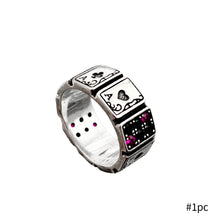 Load image into Gallery viewer, Fashion Design Playing Cards Open Cuff Finger Rings for Women Girl Fashion Vintage Party Round Rings Girl Woman Jewelry Accessories