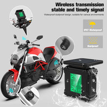 Load image into Gallery viewer, Motorcycle Tire Pressure Monitoring TPMS Tire Temperature Alarm System LCD Display Solar Charging Waterproof Sensor