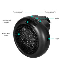 Load image into Gallery viewer, 900W Portable Electric Heater Mini Wall Mount Home Office Warm Air Heater Warmer Fan Silent Remote Fast Heat Thermostat