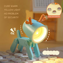 Load image into Gallery viewer, Mini Cute Dog Deer Shape Led Night Lights Folding Desk Lamp Adjustable Kids Bedroom Bedside Decoration Home Room Decor