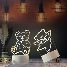 Load image into Gallery viewer, 3D Lamp Happy Bear Acrylic USB LED Night Lights Neon Sign Lamp Xmas Christmas Decorations for Home Bedroom Birthday Decor Wedding Gifts