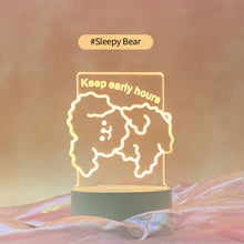 Load image into Gallery viewer, 3D Lamp Happy Bear Acrylic USB LED Night Lights Neon Sign Lamp Xmas Christmas Decorations for Home Bedroom Birthday Decor Wedding Gifts