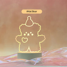 Load image into Gallery viewer, 3D Lamp Happy Bear Acrylic USB LED Night Lights Neon Sign Lamp Xmas Christmas Decorations for Home Bedroom Birthday Decor Wedding Gifts