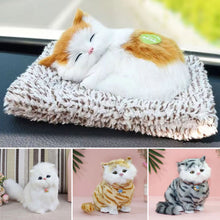 Load image into Gallery viewer, Simulation Mini Cat Cute Cloth Pad Plush Cats with Sound Children Birthday Gifts Creative Imitation Cat Ornaments Home Decoration Supplies
