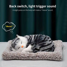 Load image into Gallery viewer, Simulation Mini Cat Cute Cloth Pad Plush Cats with Sound Children Birthday Gifts Creative Imitation Cat Ornaments Home Decoration Supplies