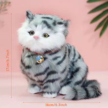 Load image into Gallery viewer, Simulation Mini Cat Cute Cloth Pad Plush Cats with Sound Children Birthday Gifts Creative Imitation Cat Ornaments Home Decoration Supplies