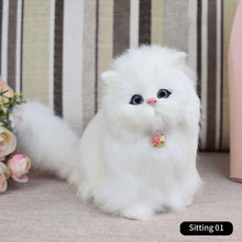 Load image into Gallery viewer, Simulation Mini Cat Cute Cloth Pad Plush Cats with Sound Children Birthday Gifts Creative Imitation Cat Ornaments Home Decoration Supplies