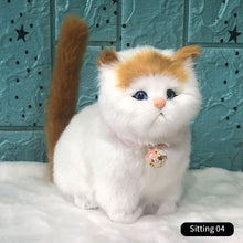 Load image into Gallery viewer, Simulation Mini Cat Cute Cloth Pad Plush Cats with Sound Children Birthday Gifts Creative Imitation Cat Ornaments Home Decoration Supplies