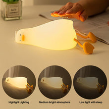 Load image into Gallery viewer, USB Rechargeable Duck Nightlight Patting Switch Children Kid Bedroom Bedside Lamp Decoration Atmosphere Table Lamp Birthday Gift