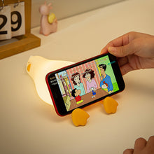 Load image into Gallery viewer, USB Rechargeable Duck Nightlight Patting Switch Children Kid Bedroom Bedside Lamp Decoration Atmosphere Table Lamp Birthday Gift