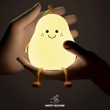 Load image into Gallery viewer, USB Rechargeable Pear Nightlight Patting Switch Children Kid Bedroom Bedside Lamp Decoration Atmosphere Table Lamp Birthday Gift