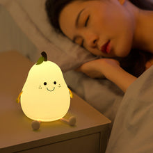 Load image into Gallery viewer, USB Rechargeable Pear Nightlight Patting Switch Children Kid Bedroom Bedside Lamp Decoration Atmosphere Table Lamp Birthday Gift