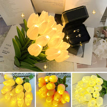 Load image into Gallery viewer, 10/15pcs Luminous LED Tulip Bouquet with Light Christmas Gift Valentine's Day Flower Bouquet Photo Prop Flower Birthday Gifts Wedding Home Decoration