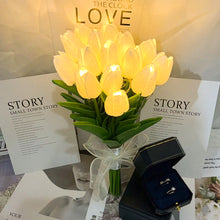 Load image into Gallery viewer, 10/15pcs Luminous LED Tulip Bouquet with Light Christmas Gift Valentine's Day Flower Bouquet Photo Prop Flower Birthday Gifts Wedding Home Decoration