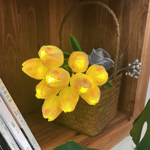 Load image into Gallery viewer, 10/15pcs Luminous LED Tulip Bouquet with Light Christmas Gift Valentine's Day Flower Bouquet Photo Prop Flower Birthday Gifts Wedding Home Decoration