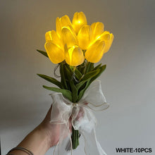 Load image into Gallery viewer, 10/15pcs Luminous LED Tulip Bouquet with Light Christmas Gift Valentine's Day Flower Bouquet Photo Prop Flower Birthday Gifts Wedding Home Decoration