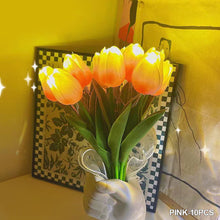 Load image into Gallery viewer, 10/15pcs Luminous LED Tulip Bouquet with Light Christmas Gift Valentine's Day Flower Bouquet Photo Prop Flower Birthday Gifts Wedding Home Decoration