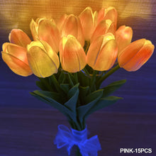 Load image into Gallery viewer, 10/15pcs Luminous LED Tulip Bouquet with Light Christmas Gift Valentine's Day Flower Bouquet Photo Prop Flower Birthday Gifts Wedding Home Decoration