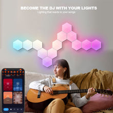 Load image into Gallery viewer, USB WIFI Smart Light Panels DIY Music Rhythm Ambient Atmosphere Backlight LED Hexagon Night Light Creative RGB Decor Quantum Wall Lamps