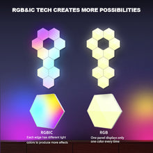 Load image into Gallery viewer, USB WIFI Smart Light Panels DIY Music Rhythm Ambient Atmosphere Backlight LED Hexagon Night Light Creative RGB Decor Quantum Wall Lamps