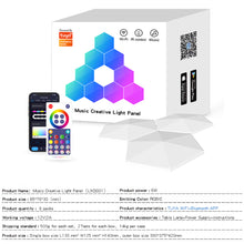 Load image into Gallery viewer, USB WIFI Smart Light Panels DIY Music Rhythm Ambient Atmosphere Backlight LED Hexagon Night Light Creative RGB Decor Quantum Wall Lamps