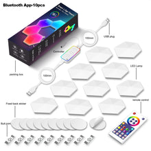 Load image into Gallery viewer, USB WIFI Smart Light Panels DIY Music Rhythm Ambient Atmosphere Backlight LED Hexagon Night Light Creative RGB Decor Quantum Wall Lamps