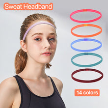 Load image into Gallery viewer, Women Men Elastic Absorbent Sweat Bands Yoga Running Fitness Headband Thin Sports Hair Bands Anti-slip Girls Hair Accessories