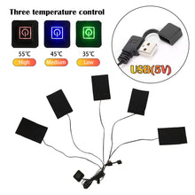 Load image into Gallery viewer, 5 in 1 USB Clothes Heater Pad With 3 Gear Adjustable Temperature Electric Heating Vest Sheet Heating Jacket Warmer Pad For Vest