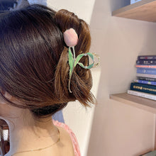 Load image into Gallery viewer, Personalized Korean Version Gentle Colorful Tulip Green Leaf Elegant Fashionable Clamp