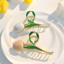 Load image into Gallery viewer, Personalized Korean Version Gentle Colorful Tulip Green Leaf Elegant Fashionable Clamp