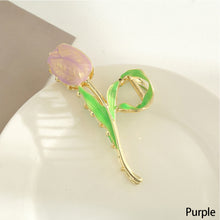 Load image into Gallery viewer, Personalized Korean Version Gentle Colorful Tulip Green Leaf Elegant Fashionable Clamp