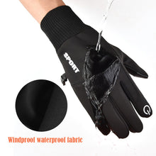 Load image into Gallery viewer, Winter Waterproof Cycling Gloves Touch Screen Gloves Fleece Outdoor Scooter Windproof Riding Motorcycle Ski Warm Bike Gloves