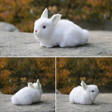 Load image into Gallery viewer, Simulation Mini Lifelike Easter Rabbits Family Decoration Rabbit Model Simulation Animal Plush Toys Easter Gift Kids Birthday Gifts