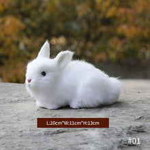 Load image into Gallery viewer, Simulation Mini Lifelike Easter Rabbits Family Decoration Rabbit Model Simulation Animal Plush Toys Easter Gift Kids Birthday Gifts