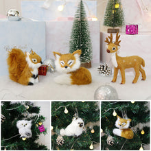 Load image into Gallery viewer, Christmas Cute Simulation Owl Squirrel Elk Cat Christmas Tree Decoration Gardening Decoration Simulation Animal Doll Pendant Kid Gift Navidad Festival
