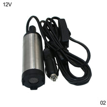 Load image into Gallery viewer, 12V/24V 38mm Electric Fuel Transfer Pump Water Oil Transfer Refueling Submersible Pump With Clips or Cigarette Lighter For Diesel Water Pump Motorbike