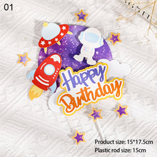 Load image into Gallery viewer, Astronaut Cake Decoration Planets Cake Topper Spaceman Baking Ornaments For Kid Boy Universe Outer Space Birthday Party Supplies