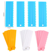 Load image into Gallery viewer, 4Pcs/set Cake Scraper Pattern Icing Comb DIY Baking Tools Cream Scraper Fondant Mousse Spatula Pastry Cake Decorating Tools
