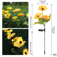 Load image into Gallery viewer, Solar Sunflowers Outside Garden Lawn Light IP65 Waterproof Solar Flowers Pathway Light for Patio Yard Wedding Holiday Decoration
