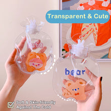 Load image into Gallery viewer, Lovely Cartoon Mini Transparent Hot Water Bottle Bag Girl Warm Belly Warmer Filled Mini Explosion-proof Portable Winter Reusable Hand Warmer