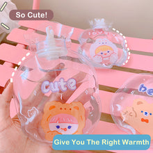 Load image into Gallery viewer, Lovely Cartoon Mini Transparent Hot Water Bottle Bag Girl Warm Belly Warmer Filled Mini Explosion-proof Portable Winter Reusable Hand Warmer