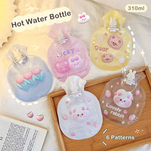 Load image into Gallery viewer, Lovely Cartoon Mini Transparent Hot Water Bottle Bag Girl Warm Belly Warmer Filled Mini Explosion-proof Portable Winter Reusable Hand Warmer