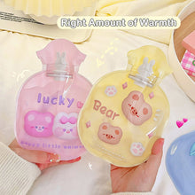 Load image into Gallery viewer, Lovely Cartoon Mini Transparent Hot Water Bottle Bag Girl Warm Belly Warmer Filled Mini Explosion-proof Portable Winter Reusable Hand Warmer