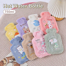 Load image into Gallery viewer, Cartoon Warm Hot Water Bottle Bag Girl Warm Belly Warmer Filled Explosion-proof Portable Winter Reusable Hand Warmer