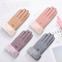 Load image into Gallery viewer, Suede Plush Thickened Touch Screen Warm Gloves Winter Warm Cold Proof Gloves Comfortable Soft Fabric Gloves for Women